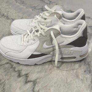 Womens White and Brown Nike Air Max Sneakers.  New, no box. 8.5